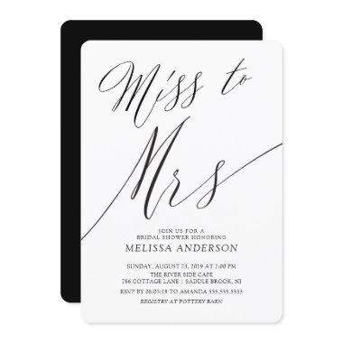 Modern Miss to Mrs Bridal Shower Invitations