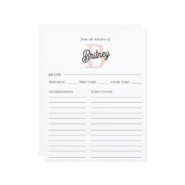 Modern Monogram and Name Pastel Pink Recipe