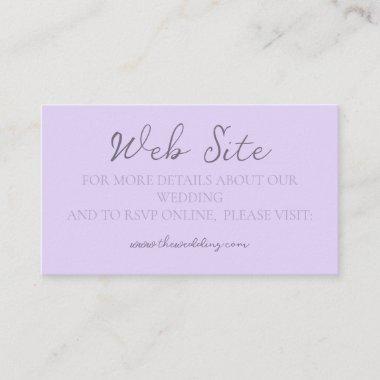Modern Monogram Minimalist Lavender Wedding Site Enclosure Invitations