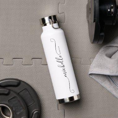 Modern Monogram Name Bridesmaid Bridal Wedding Water Bottle