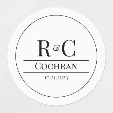 Modern Monogram Wedding Stickers