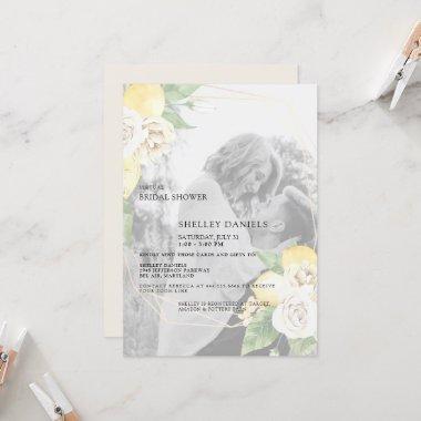 Modern Muted Photo Lemons Virtual Bridal Shower Invitations