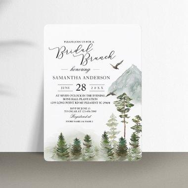 Modern Nature Green Forest | Watercolor Trees Invitations