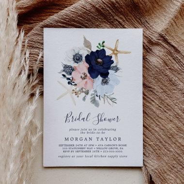 Modern Nautical | Floral Bridal Shower Invitations