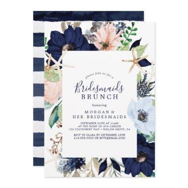 Modern Nautical | Floral Bridesmaids Brunch Invitations