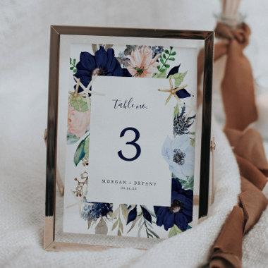 Modern Nautical | Floral Table Number