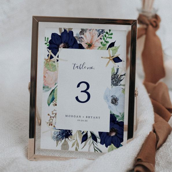 Modern Nautical | Floral Table Number
