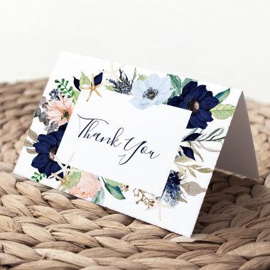 Modern Nautical | Floral Thank You Invitations
