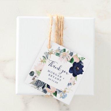 Modern Nautical | Floral Thank You Favor Tags