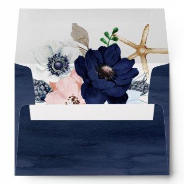 Modern Nautical | Floral Wedding Invitations Envelope