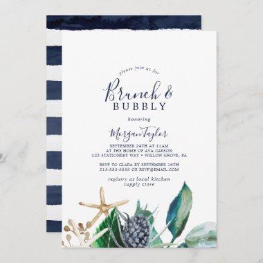 Modern Nautical | Greenery Brunch and Bubbly Invitations