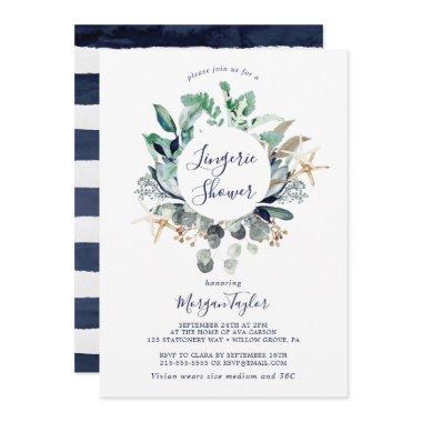 Modern Nautical | Greenery Lingerie Shower Invitations