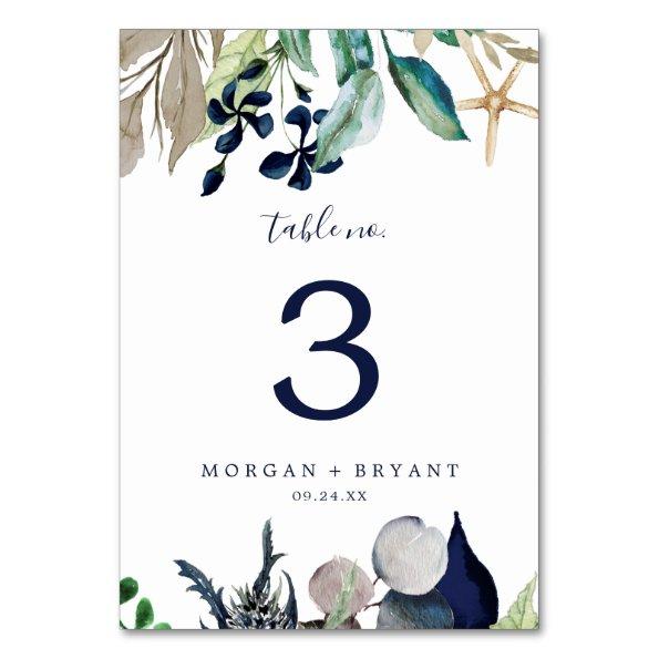 Modern Nautical | Greenery Table Number