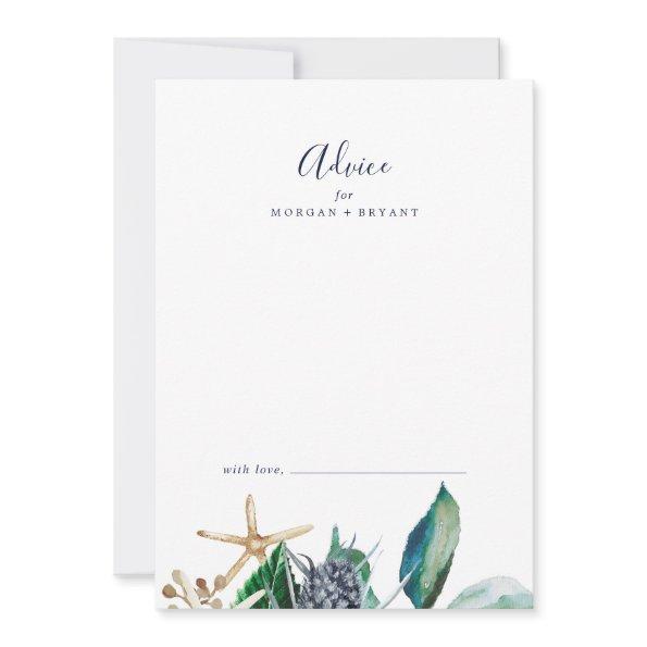 Modern Nautical | Greenery Wedding Advice Card