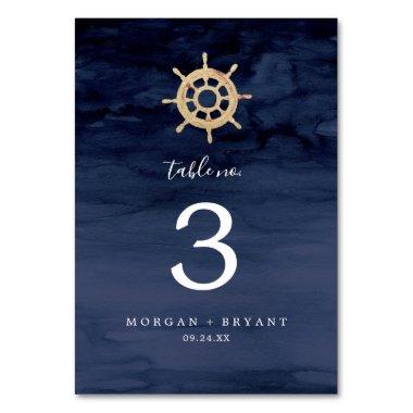 Modern Nautical | Ship Helm Table Number