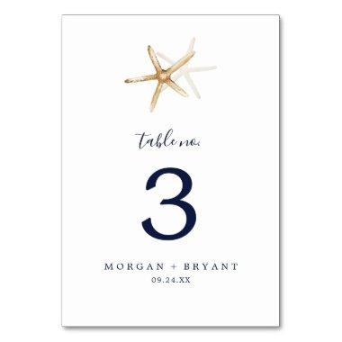 Modern Nautical | Starfish Table Number