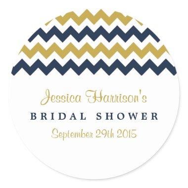 Modern Navy & Gold Chevron  Stickers