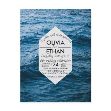 Modern navy nautical invitation post