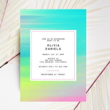 Modern Neon Bright Colors Bridal Shower Invitations