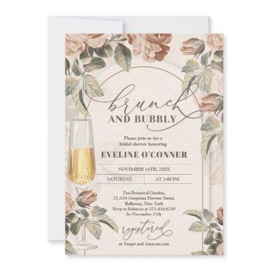Modern neutral colors boho arch brunch and bubbly