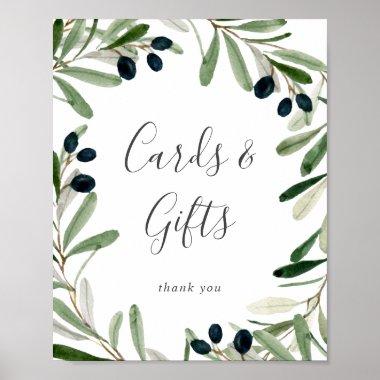 Modern Olive Branch Invitations and Gifts Sign