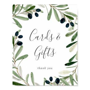 Modern Olive Branch Invitations and Gifts Sign