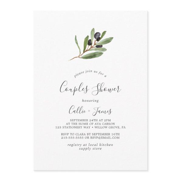 Modern Olive Branch Couples Shower Invitations