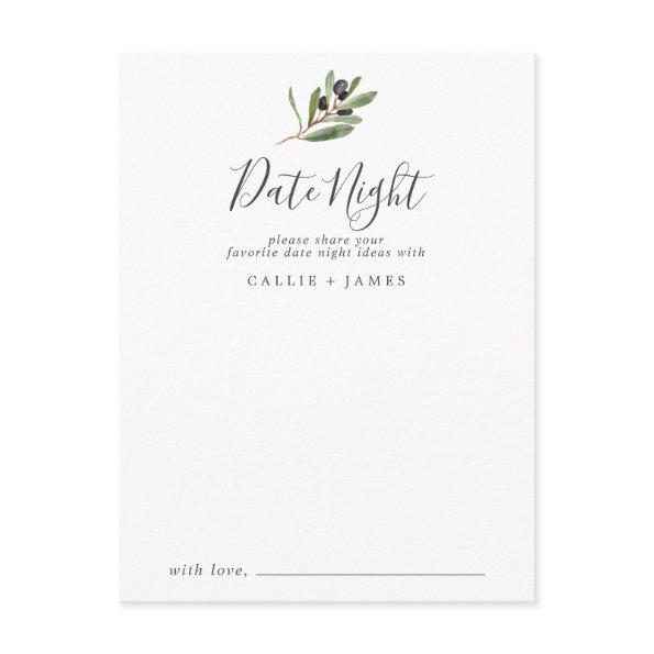 Modern Olive Branch Date Night Idea Invitations