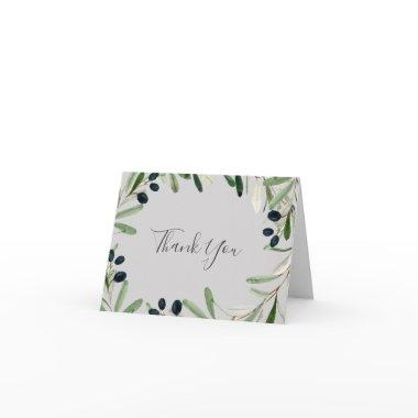 Modern Olive Branch | Gray Thank You