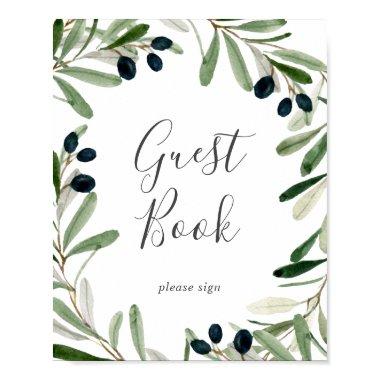 Modern Olive Branch Guest Book Sign