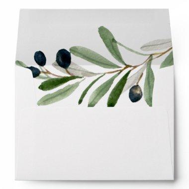 Modern Olive Branch Wedding Invitations Envelope