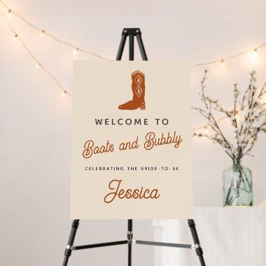 Modern Orange Cowgirl Boots Bubbly Bridal Shower Foam Board