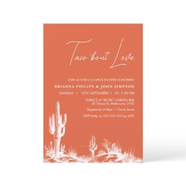 Modern Orange Taco 'Bout Love Couples Shower