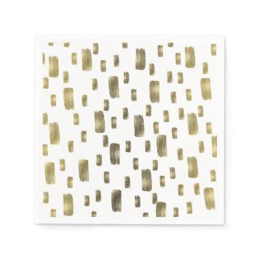 Modern Paint Brush Gold Copper Bronze Sparkle Napkins