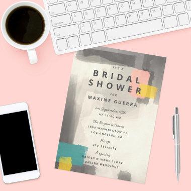 Modern Painting Pastel Bridal Shower Invitations