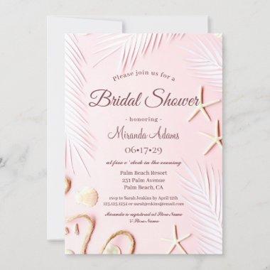 Modern Palm Beach Starfish Bridal Shower Invitations