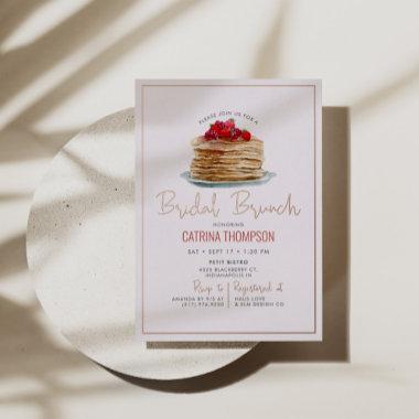 Modern Pancakes Bridal Brunch Shower Rose Gold Foil Invitations
