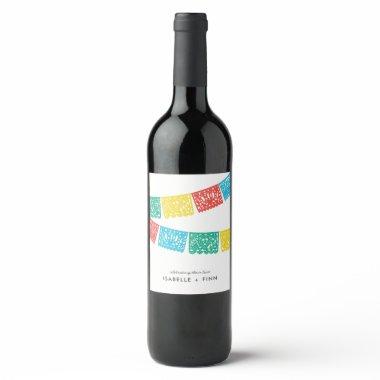 Modern Papel Picado | Wedding  Wine Label