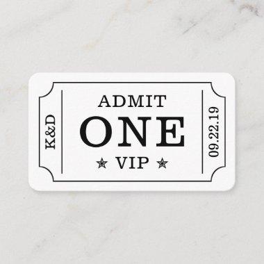 Modern Party Admission Ticket - Black & White Enclosure Invitations