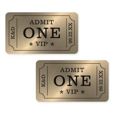 Modern Party Admission Ticket - Gold Enclosure Invitations