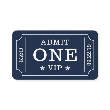 Modern Party Admission Ticket - Navy & White Enclosure