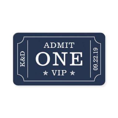 Modern Party Admission Ticket - Navy & White Enclosure Invitations