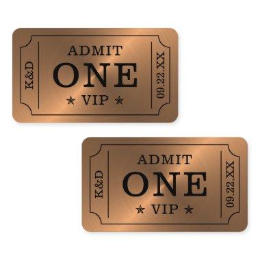 Modern Party Admission Ticket - Rose Gold Enclosure