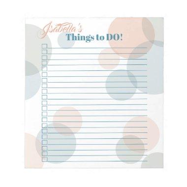 Modern Pastel Bubbles Bride's Things to Do List Notepad
