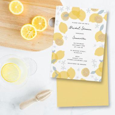 Modern Pastel Citrus Lemons Bridal Shower Invitations