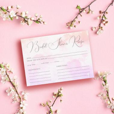 Modern Pastel Pink Cloud Nine Bridal Shower Recipe Enclosure Invitations