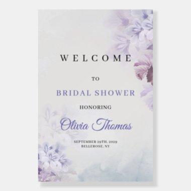 Modern pastel purple lilac spring bridal shower foam board