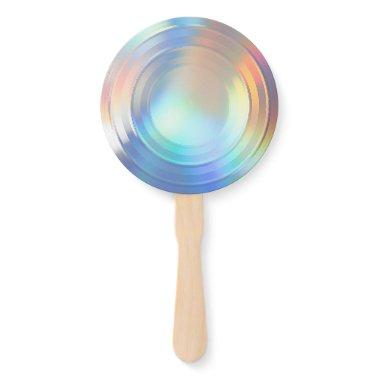 Modern Pastel Rainbow Mermaid Unicorn Holographic Hand Fan