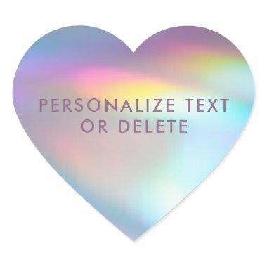 Modern Pastel Rainbow Mermaid Unicorn Holographic Heart Sticker