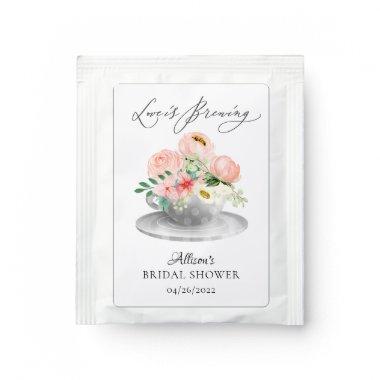 Modern Peony Floral  Tea Bag Drink Mix